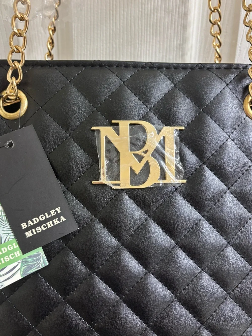 Badgley Mischka Diamond quilted large tote - NWT